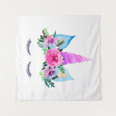 Tenture Face de licorne magique mignonne (Devant (Horizontal))