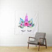 Tenture Face de licorne magique mignonne (En situation)