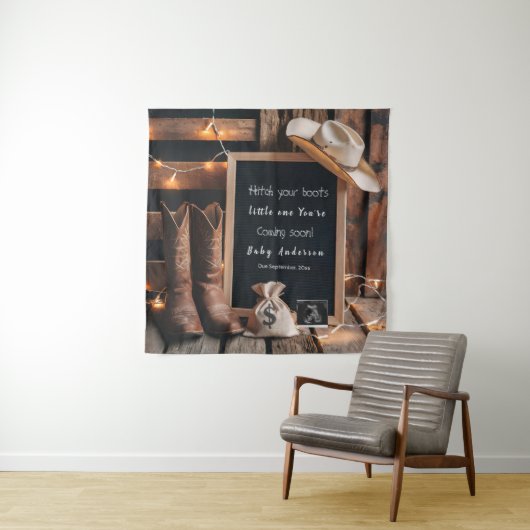 Tenture Faire-part de grossesse à l'occidentale (En situation)