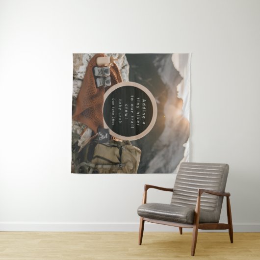 Tenture Faire-part de grossesse à thème randonnée (En situation (horizontale))