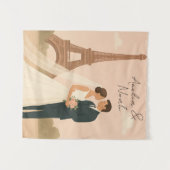 Tenture Faire-part de mariage à Paris | Tour Eiffel élégan (Devant (Horizontal))