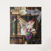 Tenture Fairy Cats Livres Bibliothèque Imaginaire (Devant)
