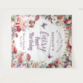 Tenture Fairy First Birthday Party Floral Welcome Backdrop (Devant (Horizontal))