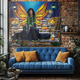 Tenture Fairy Guardian Doberman Chien