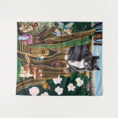 Tenture Fairy House Garden Chat (Devant (Horizontal))