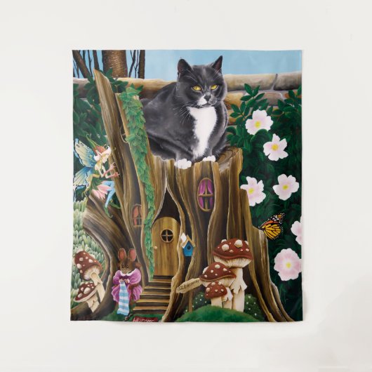 Tenture Fairy House Garden Chat (Devant)