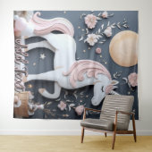 Tenture Fairy Unicorn Wall Art Backdrop Banner (En situation (horizontale))
