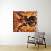 Tenture Fairy With Dark Skin In Orange Floral (En situation (horizontale))