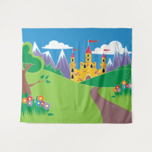 Tenture Fairytale Castle événement ou théâtre en toile de 