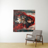 Tenture Fairytale Woman et un loup (En situation (horizontale))