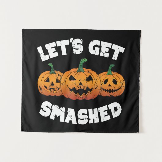 Tenture Faisons tomber Citrouille Jack-o'-lantern Hallowee (Devant (Horizontal))