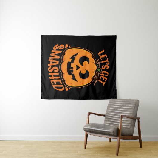 Tenture Faisons tomber Tipsy Halloween Jack-O’-Lantern (En situation (horizontale))