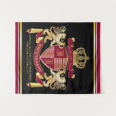 Tenture Faites votre propre blason d'armoiries d'or rouge (Devant (Horizontal))