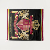 Tenture Faites votre propre blason d'armoiries d'or rouge (Devant (Horizontal))