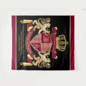 Tenture Faites votre propre blason d'armoiries d'or rouge (Devant (Horizontal))