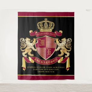 Tenture Faites votre propre blason d'armoiries d'or rouge