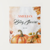 Tenture Fall Harvest Watercolor Baby Shower Photo Backdrop (Devant)