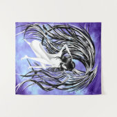 Tenture Fallen Angel bleu monochrome (Devant (Horizontal))