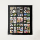 Tenture Famille 45 Photo Nom du collage Noir (Devant)