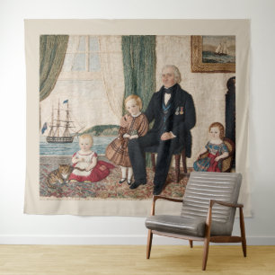 Tenture Famille de capitaine de la marine victorienne, bai