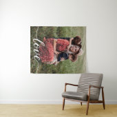 Tenture Family Love Script Photo personnalisée (En situation (horizontale))
