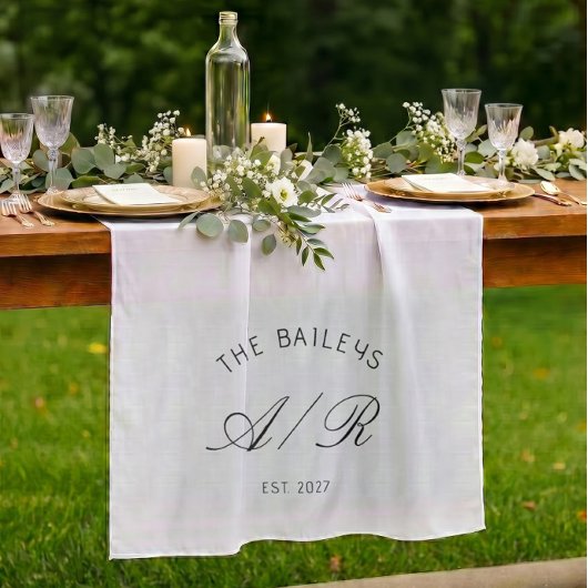 Tenture Family Name Monogram Custom Wedding Table Banner
