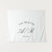 Tenture Family Name Monogram Custom Wedding Table Banner (Devant (Horizontal))