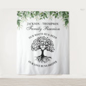 Tenture Family reunion tree greenery backdrop banner (Devant)