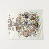 Tenture Family Tree Photo Collage 8 Photos Nom Lt Beige (Devant (Horizontal))