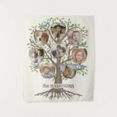 Tenture Family Tree Photo Collage 8 Photos Nom Lt Beige (Devant)
