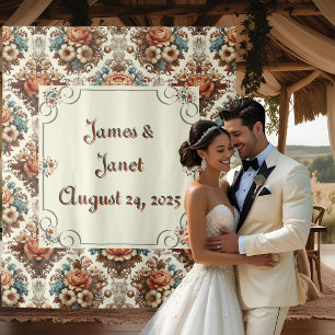 Tenture Fancy Buttercream Floral Mariage fond