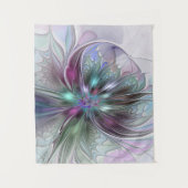 Tenture Fantaisie Abstraite Moderne Fleur Fractale Colorée (Devant)