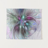 Tenture Fantaisie Abstraite Moderne Fleur Fractale Colorée (Devant (Horizontal))