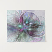 Tenture Fantaisie Abstraite Moderne Fleur Fractale Colorée (Devant (Horizontal))