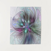 Tenture Fantaisie Abstraite Moderne Fleur Fractale Colorée (Devant)