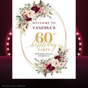 Tenture Fantaisie Bourgogne Or Vert 60e Anniversaire