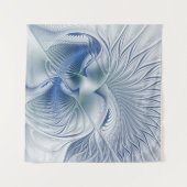 Tenture Fantaisie dynamique Abstrait Tons bleus Art fracta (Devant (Horizontal))