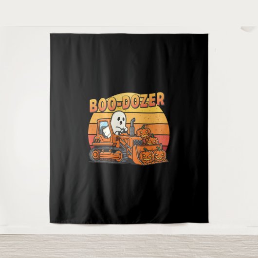 Tenture Fantôme de Boo Dozer drôle d'Halloween (Devant)