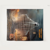 Tenture Fantôme effrayant d'Halloween suspendu (Devant (Horizontal))