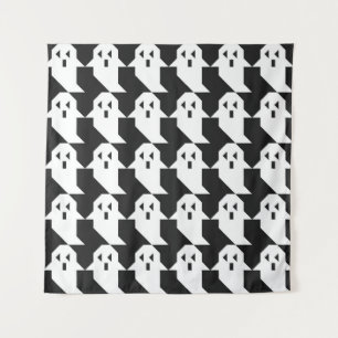 Tenture fantômes d'Halloween : motif géométrique transpare