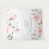 Tenture Fard Roseaux Aquarelle Roses Accessoire de Mariage (Devant (Horizontal))
