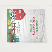 Tenture Farm animals birthday photobooth backdrop banner (Devant (Horizontal))