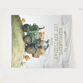 Tenture Farm Animals Tractor Birthday Photo Backdrop (Devant (Horizontal))