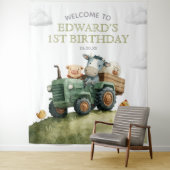 Tenture Farm Animals Tractor Birthday Photo Backdrop (En situation)