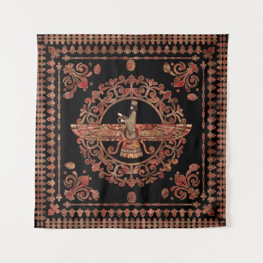 Tenture Farohar - Faravahar - Marbre et or de Fravashi (Devant)