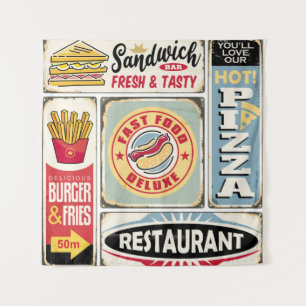 Tenture Fast food restaurants and diners retro signs colle
