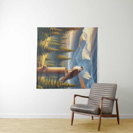 Tenture Faucon dans la nature (En situation (horizontale))