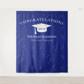 Tenture Faux Confetti Bleu/Blanc pour la Remise de Diplôme (Devant)