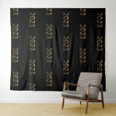 Tenture Faux Gold du Nouvel An 2023 Black Backdrop (En situation (horizontale))