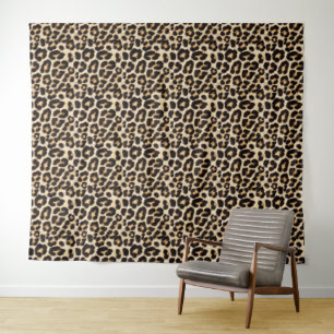Tenture Faux Leopard Fur Motif Chat sauvage
